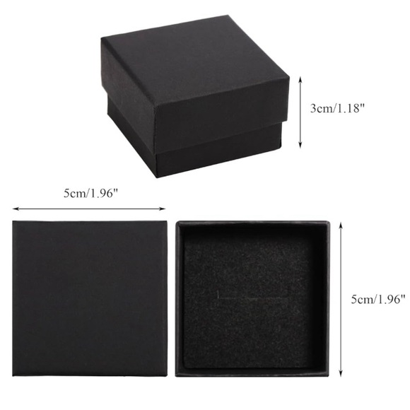 Boxes for ring (2)matte black, 1.96” x 1.96” x 1.19” deep Foam insert for ring - Picture 3 of 5